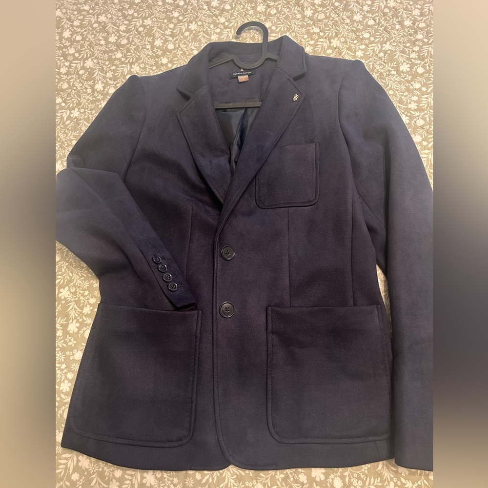 Tommy Hilfiger Women Navy Suede Jacket